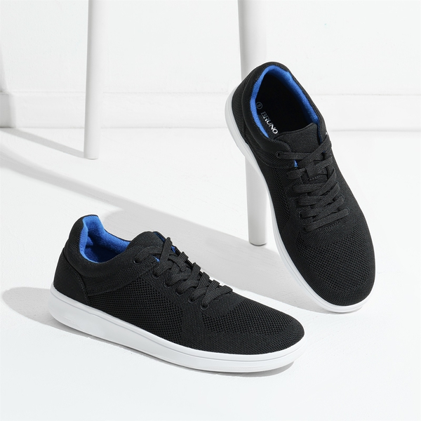 Men's Knitted Casual Sneakers - BLACK - 1